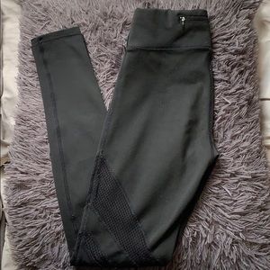 Black mesh high rise leggings, size small
